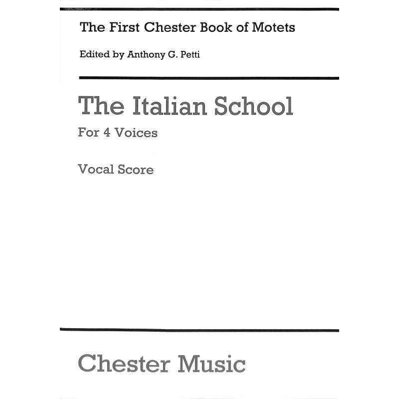 Titelbild für CH 55096 - THE ITALIAN SCHOOL FOR 4 VOICES