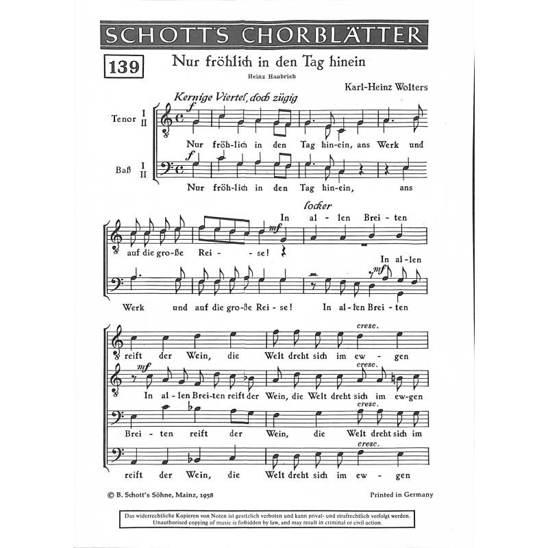 Titelbild für CHBL 139 - NUR FROEHLICH IN DEN TAG