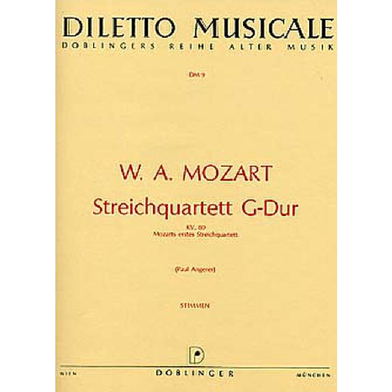 Titelbild für DM 9 - QUARTETT G-DUR KV 80