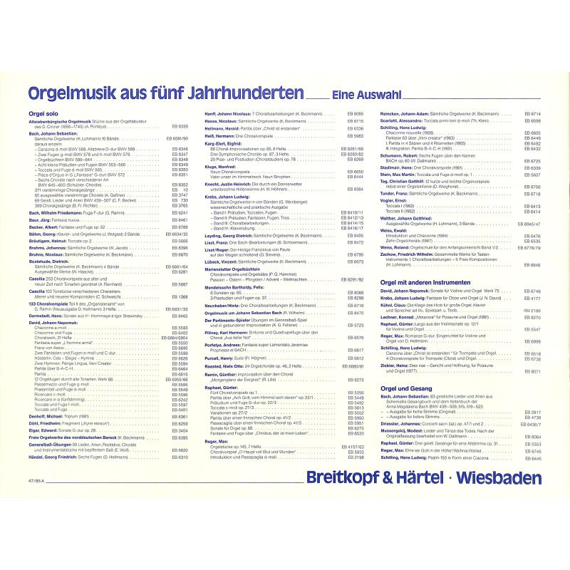 Notenbild für EB 6650 - 9 CHORALVORSPIELE