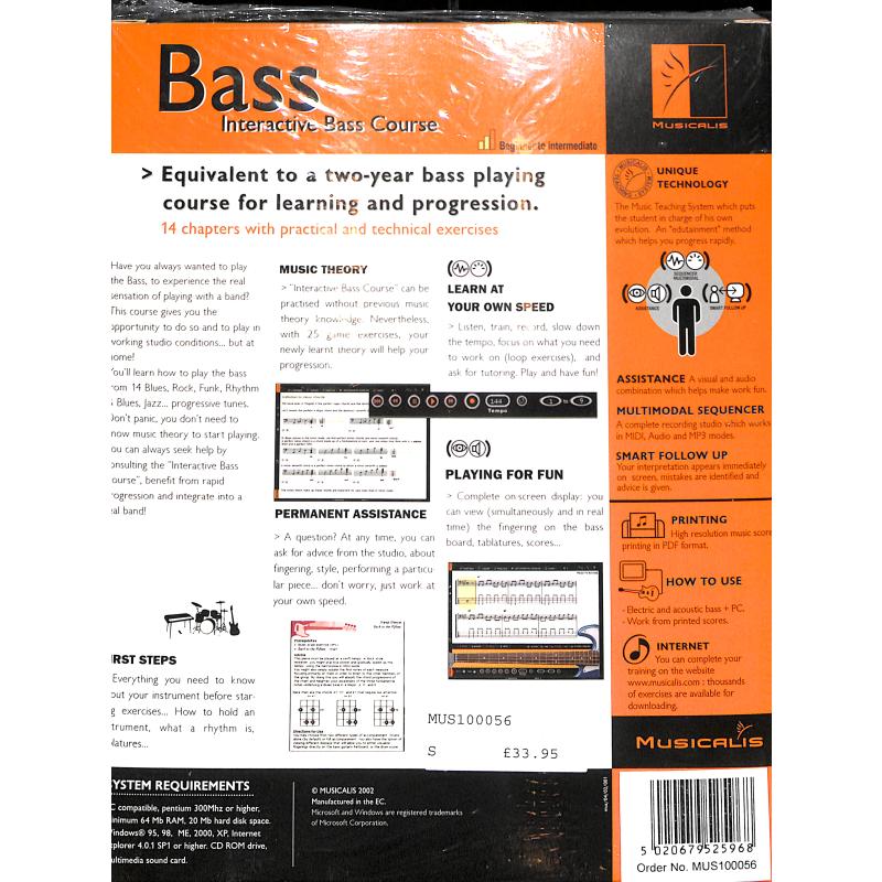 Notenbild für MSMUS 100056 - BASS - INTERACTIVE BASS COURSE