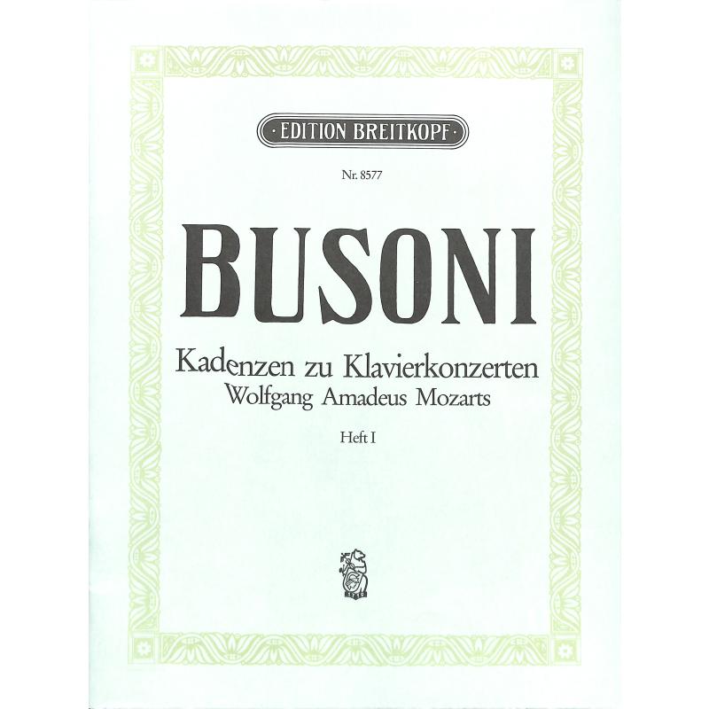 Titelbild für EB 8577 - KADENZEN 1 ZU MOZARTS KLAVIERKONZERTEN