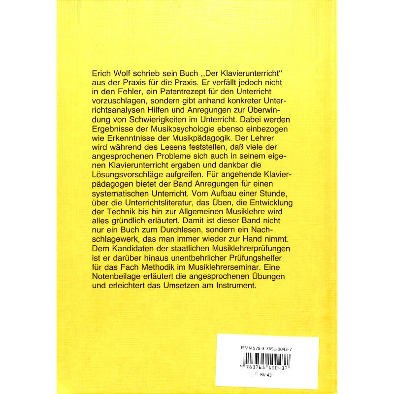 Notenbild für EBBV 43 - DER KLAVIERUNTERRICHT