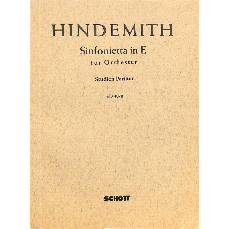 Titelbild für ED 4070 - SINFONIETTA E (1949)