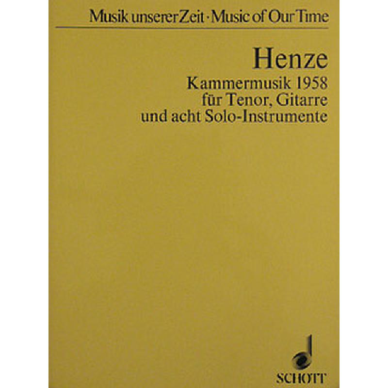 Titelbild für ED 4599 - KAMMERMUSIK 1958 IN LIEBLICHER BLAEUE