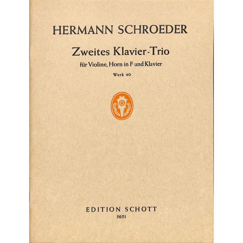 Titelbild für ED 5651 - KLAVIERTRIO NR 2 OP 40