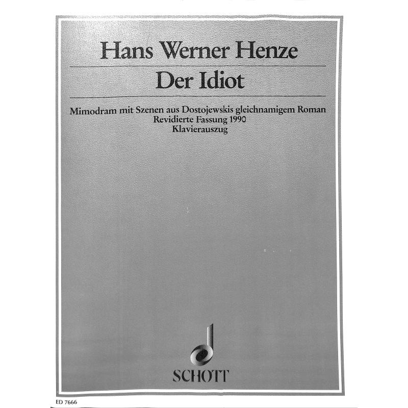 Titelbild für ED 7666 - IDIOT (REV FSG 1990)(MOEHN)