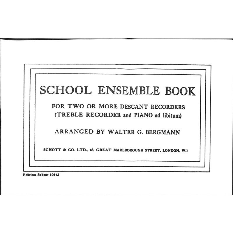Titelbild für ED 10143 - SCHOOL ENSEMBLE BOOK