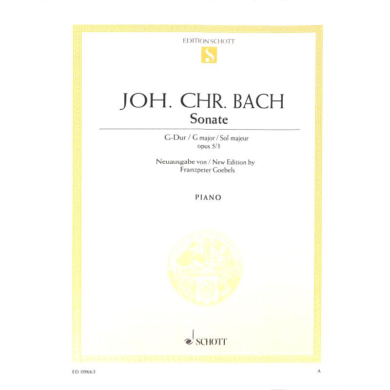 Titelbild für ED 09663 - SONATE G-DUR OP 5/3