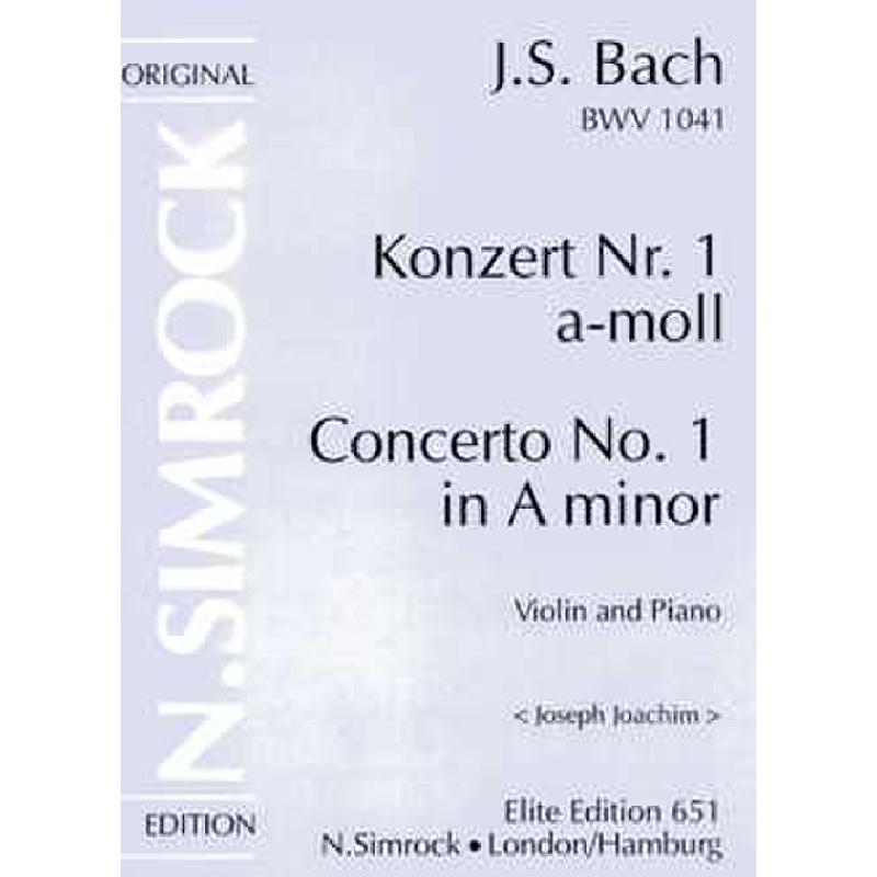 Titelbild für EE 0651 - KONZERT 1 A-MOLL BWV 1041 - VL