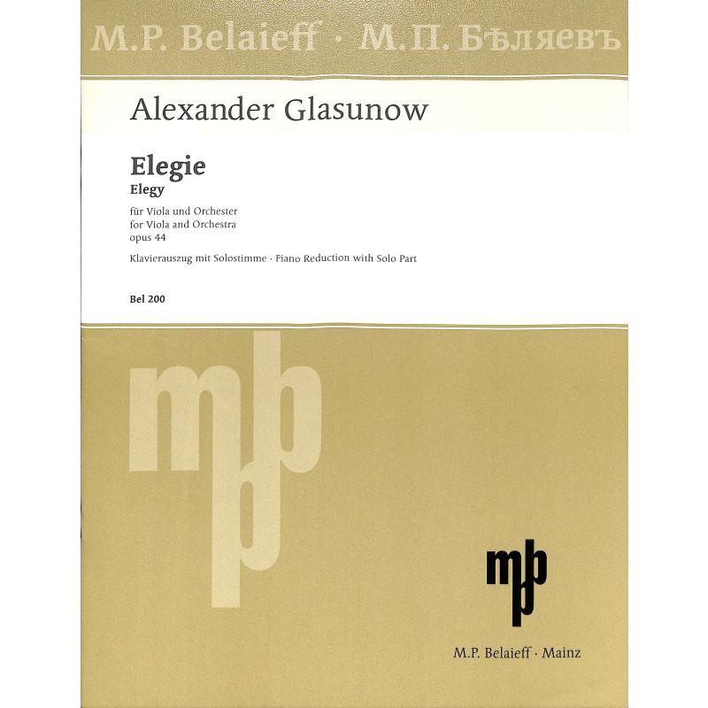 Titelbild für BEL 200 - ELEGIE G-MOLL OP 44