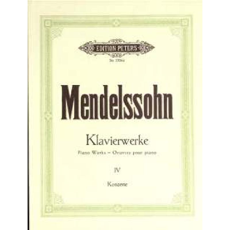 Titelbild für EP 1704D - KLAVIERWERKE 4 KONZERTE
