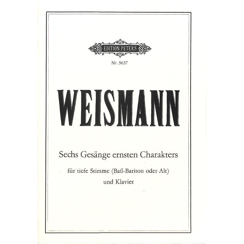 Titelbild für EP 5637 - 6 GESAENGE ERNSTEN CHARAKTERS