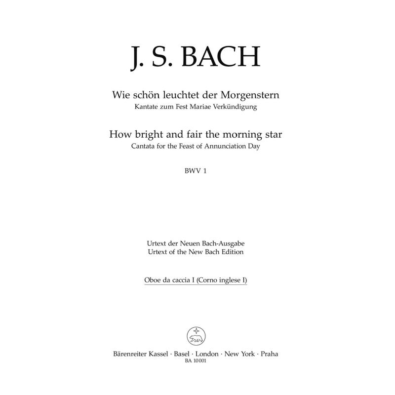 Titelbild für BA 10001-65 - Kantate 1 wie schön leuchtet der Morgenstern BWV 1