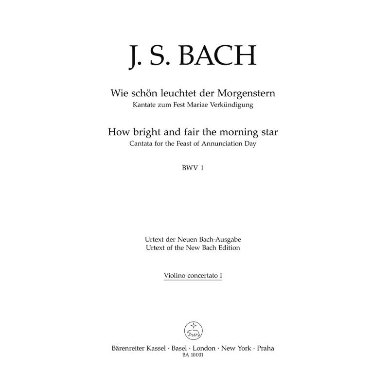 Titelbild für BA 10001-77 - Kantate 1 wie schön leuchtet der Morgenstern BWV 1