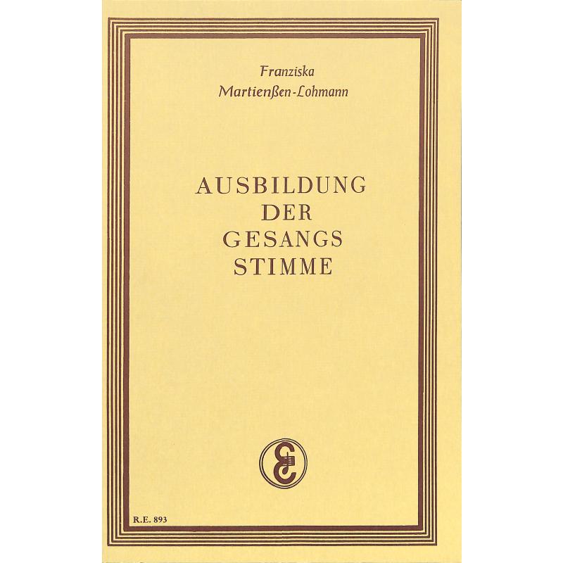 Titelbild für ERDMANN 893 - AUSBILDUNG DER GESANGSSTIMME
