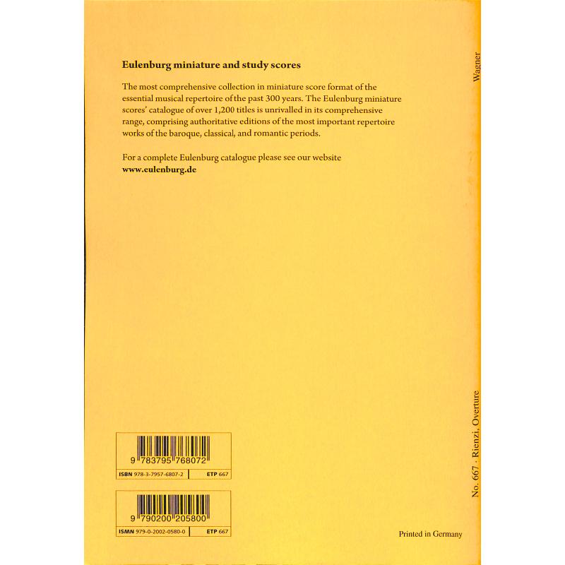 Notenbild für ETP 667 - RIENZI OUVERTUERE