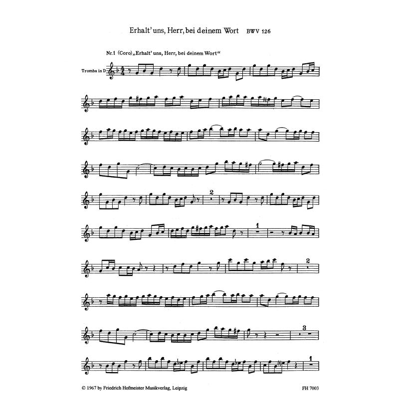 Notenbild für FH 7003 - BACH STUDIEN 3 - KANTATEN BWV 127-172