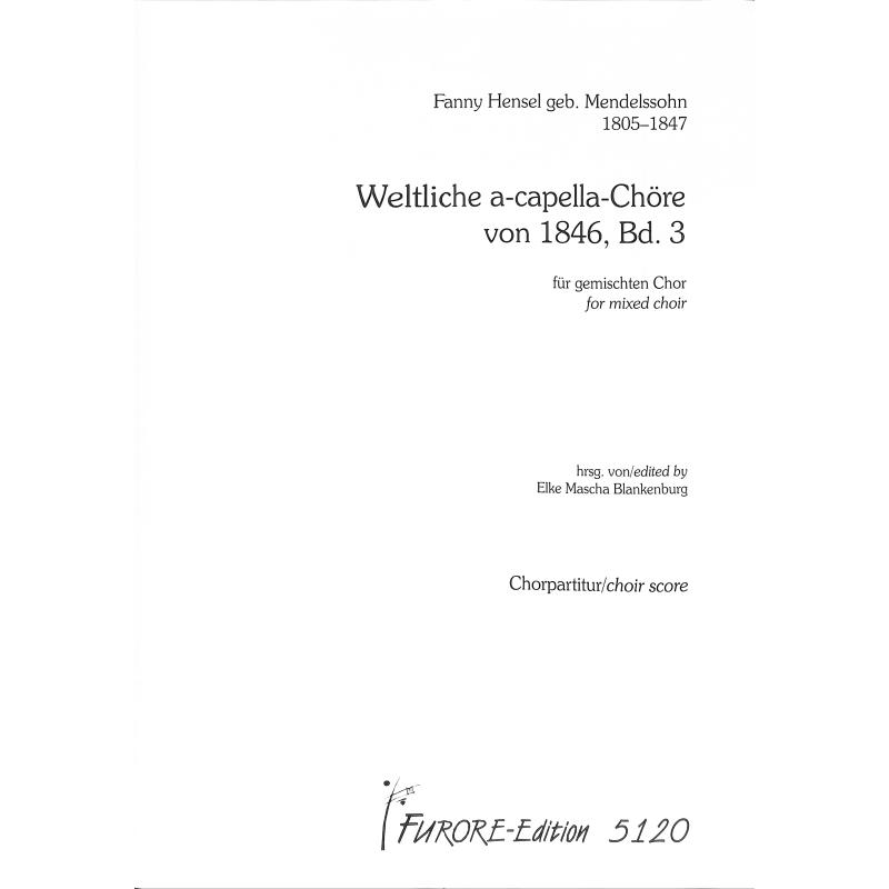 Titelbild für FUE 512 - WELTLICHE A CAPPELLA CHOERE 3