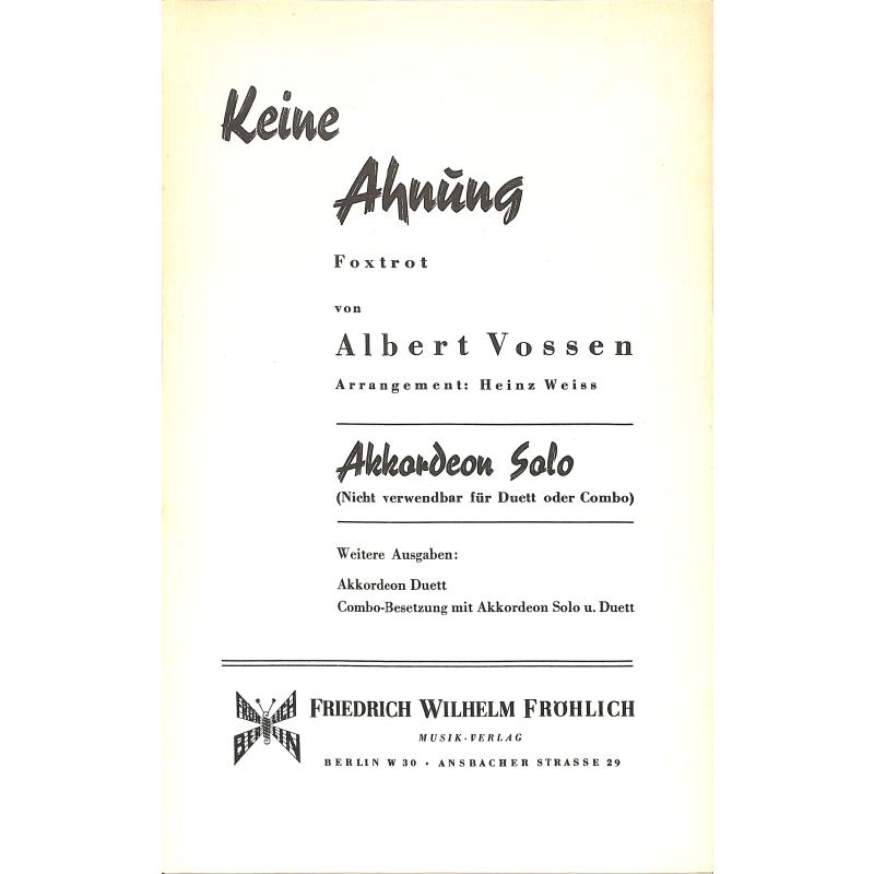 Titelbild für FWF 659 - KEINE AHNUNG