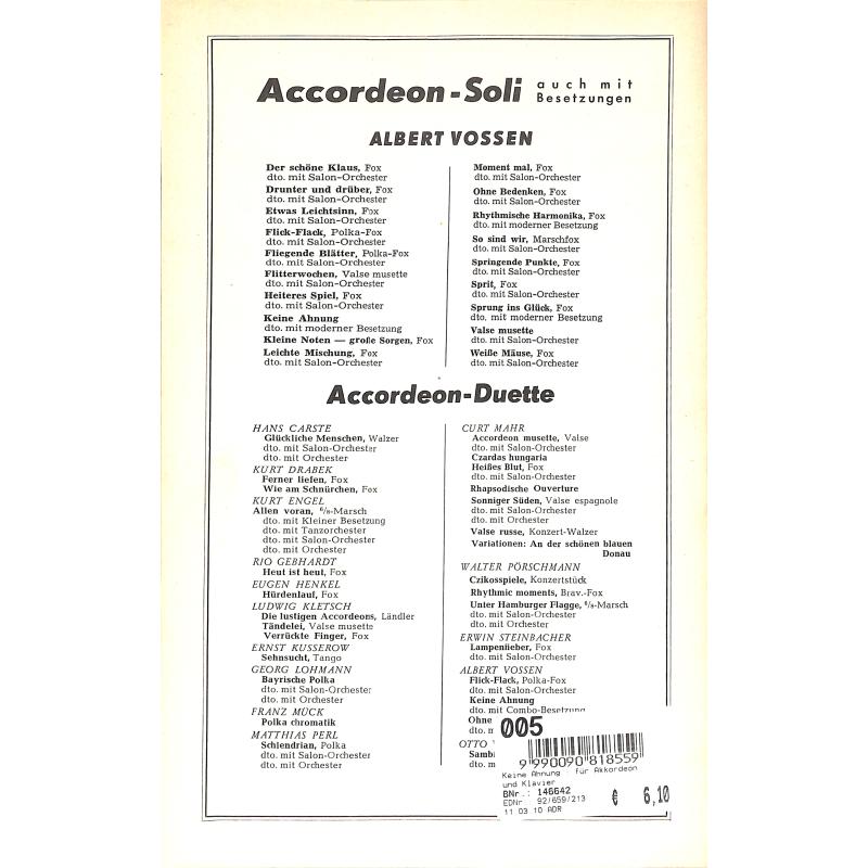 Notenbild für FWF 659 - KEINE AHNUNG