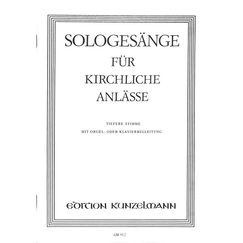 Titelbild für GM 912 - SOLOGESAENGE 1 FUER KIRCHLICHE ANLAESSE