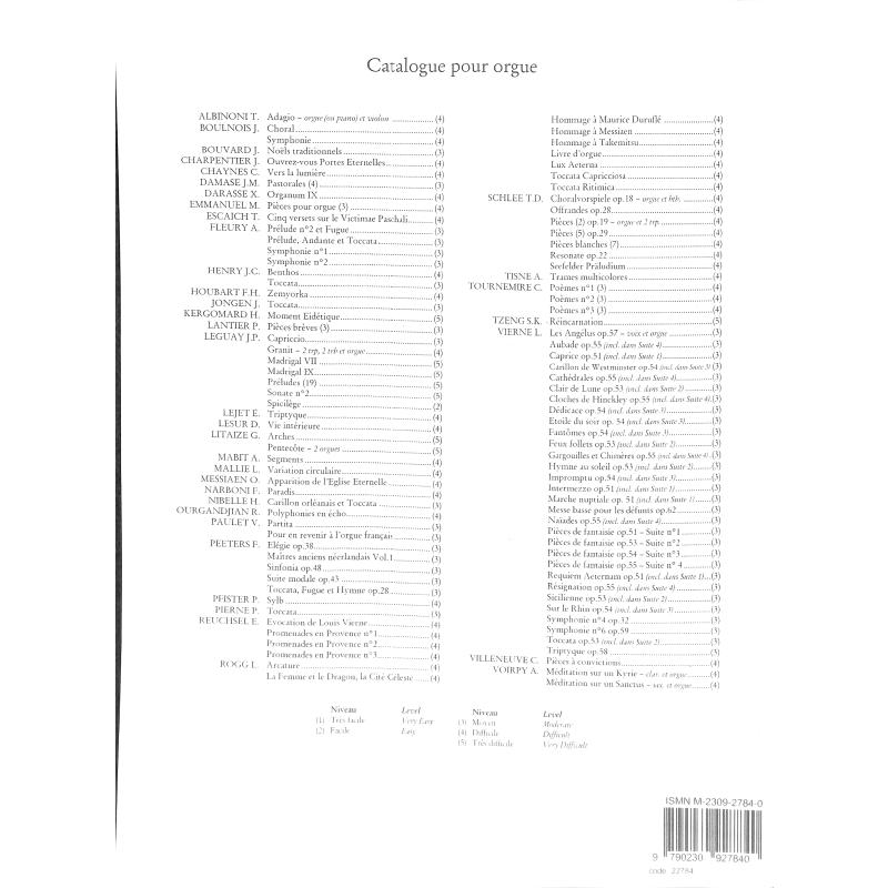 Notenbild für LEMOINE 22784 - TOCCATA FUGUE ET HYMNE OP 28