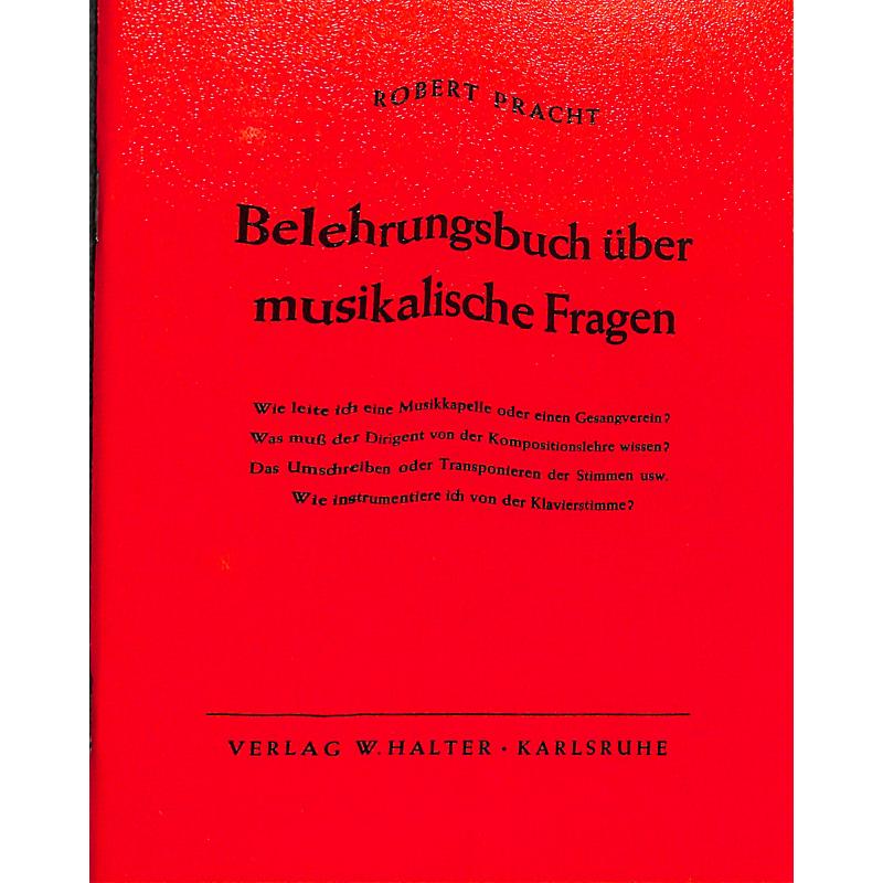 Titelbild für HAL 751 - BELEHRUNGSBUCH UEBER MUSIKALISCHE FRAGEN