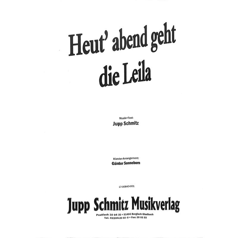 Titelbild für HGSCH 843 - HEUT' ABEND GEHT DIE LEILA
