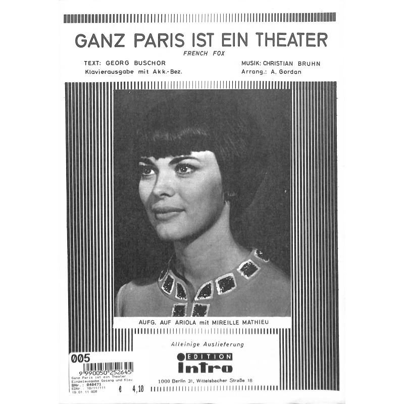 Titelbild für INTRO 1011111 - GANZ PARIS IST EIN THEATER
