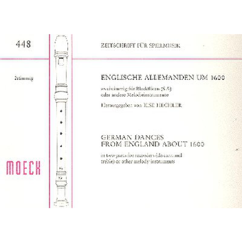 Titelbild für ZFS 448 - ENGLISCHE ALLEMANDEN UM 1600