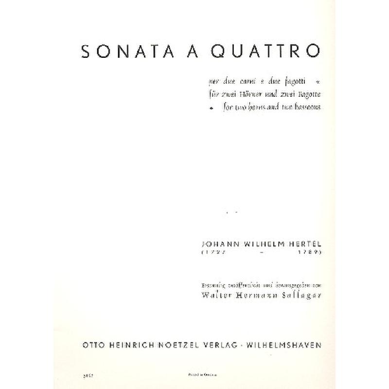 Titelbild für N 3147 - SONATE A QUATTRO