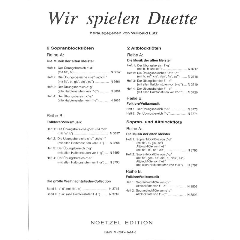 Notenbild für N 3664 - WIR SPIELEN DUETTE A/3