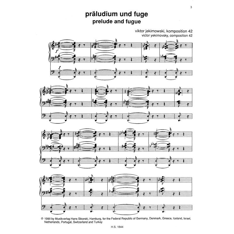 Notenbild für SIK 1844 - PRAELUDIUM + FUGE