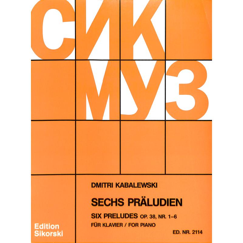 Titelbild für SIK 2114 - PRAELUDIEN OP 38/1-6