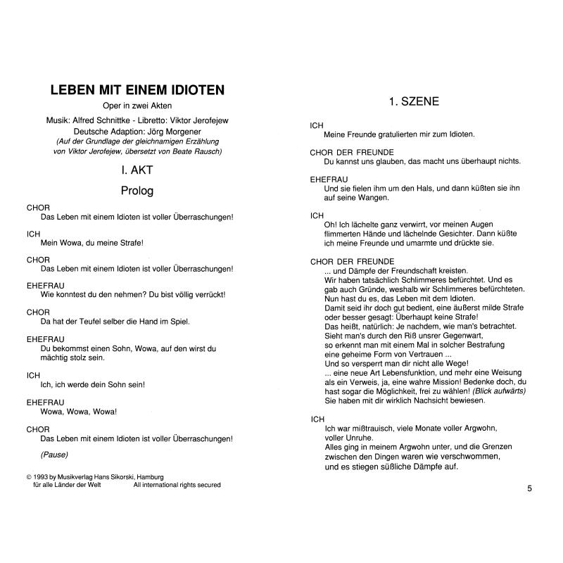 Notenbild für SIK 2383 - LEBEN MIT EINEM IDIOTEN