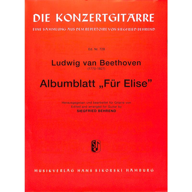 Titelbild für SIK 728 - FUER ELISE