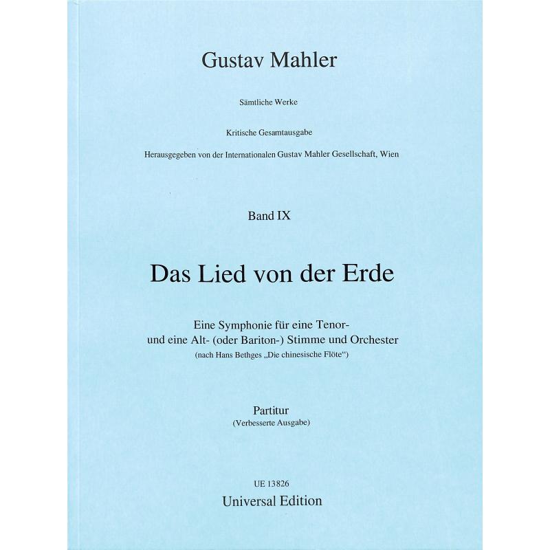 Titelbild für UE 13826 - DAS LIED VON DER ERDE