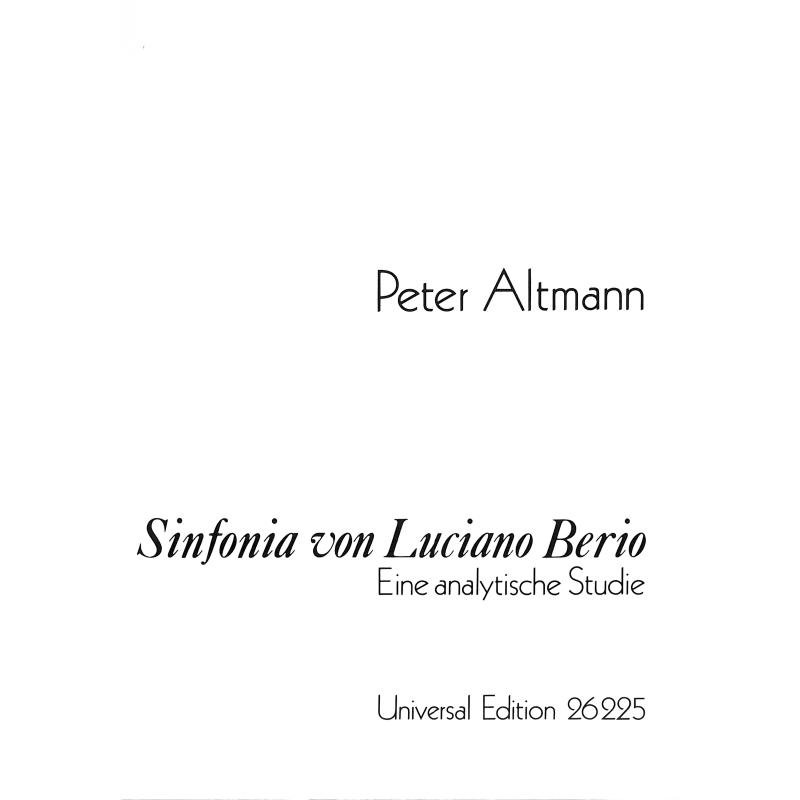 Titelbild für UE 26225 - SINFONIE VON LUCIANO BERIO