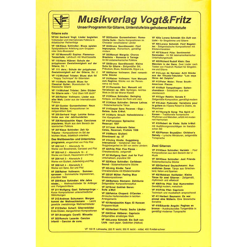 Notenbild für VOGT 206 - CANCIONES POPULARES