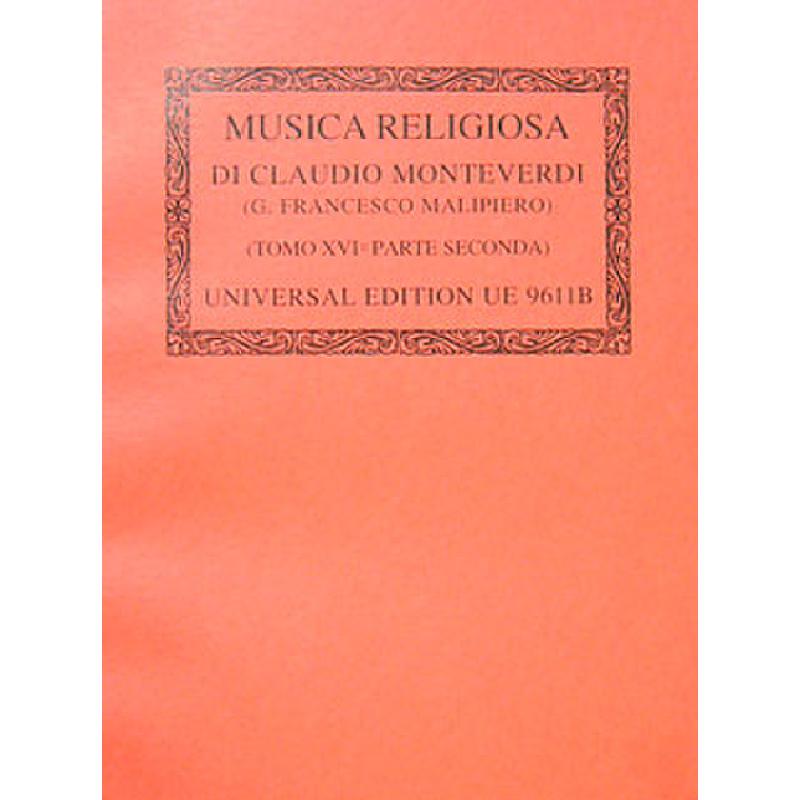 Titelbild für UE 9611B - MUSICA RELIGIOSA 3/2 - TOMO 16/2