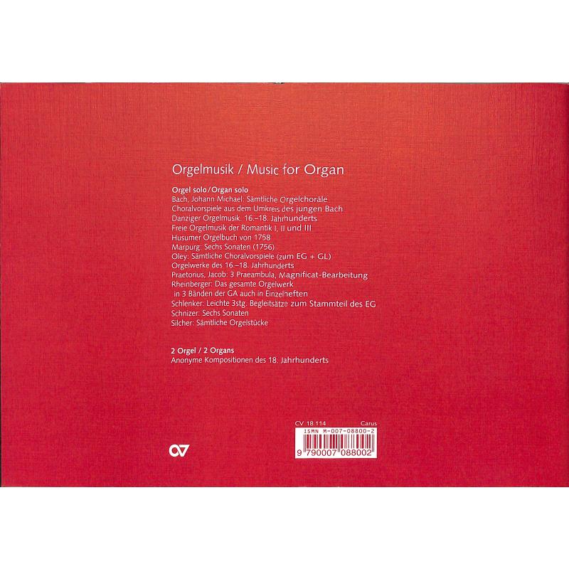 Notenbild für CARUS 18114 - CHORALVORSPIELE AUS DEM UMKREIS DES JUNGEN BACH