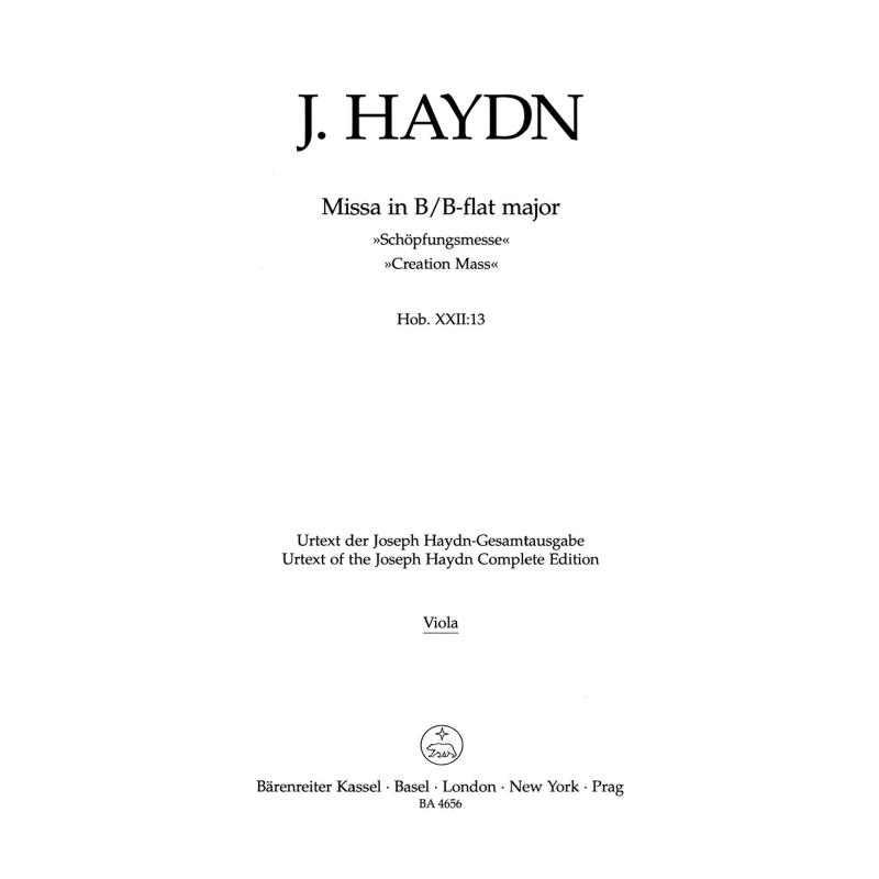 Titelbild für BA 4656-79 - Missa B-Dur Hob 22/13 (Schöpfungsmesse)
