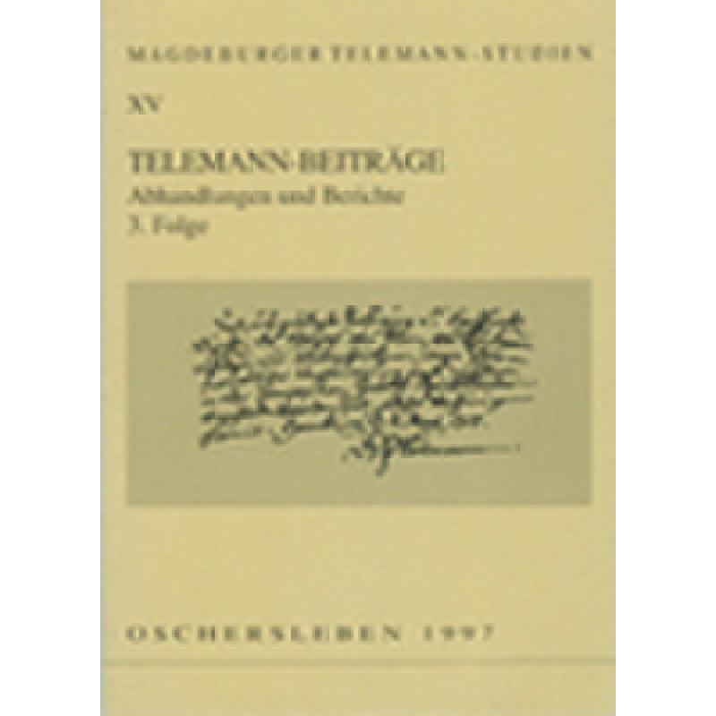 Titelbild für ISBN 3-932090-11-X - TELEMANN BEITRAEGE - ABHANDLUNG UND BERICHTE