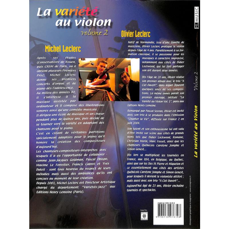 Notenbild für LEMOINE 27639 - LA VARIETE AU VIOLON 2