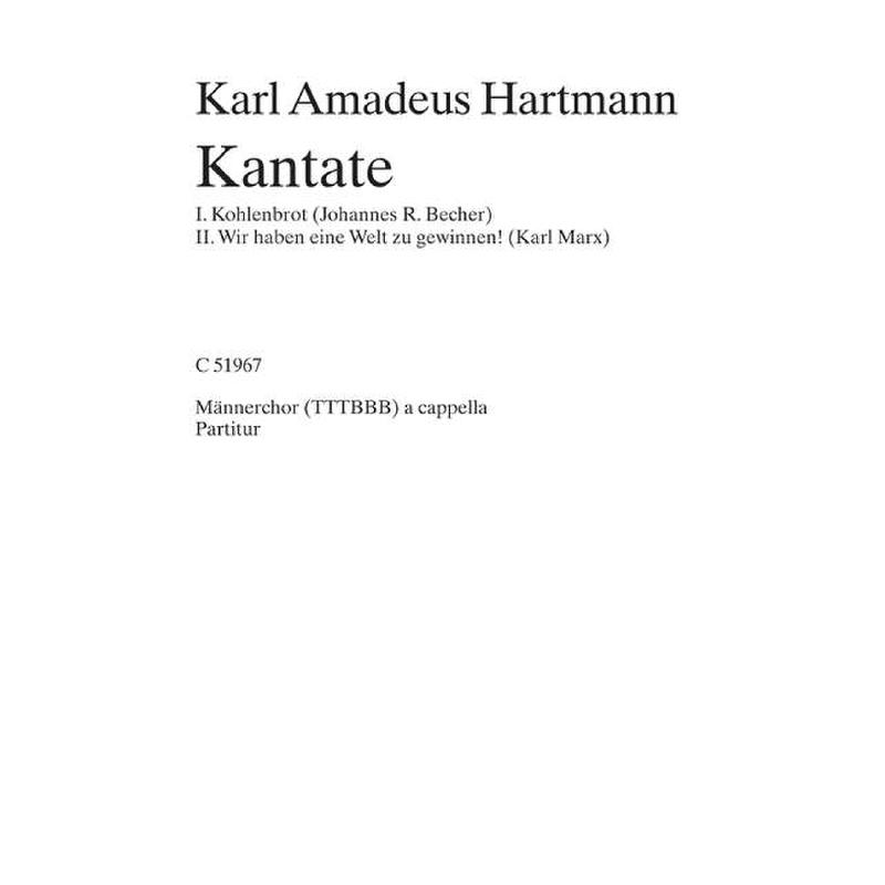 Titelbild für C 51967 - KANTATE (1933)