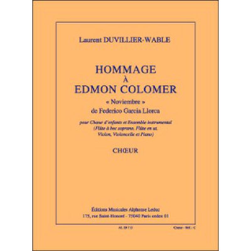 Titelbild für AL 29712 - HOMMAGE A EDMON COLOMER
