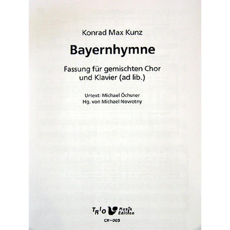 Titelbild für TRIO -CH003 - BAYERNHYMNE (G-DUR)