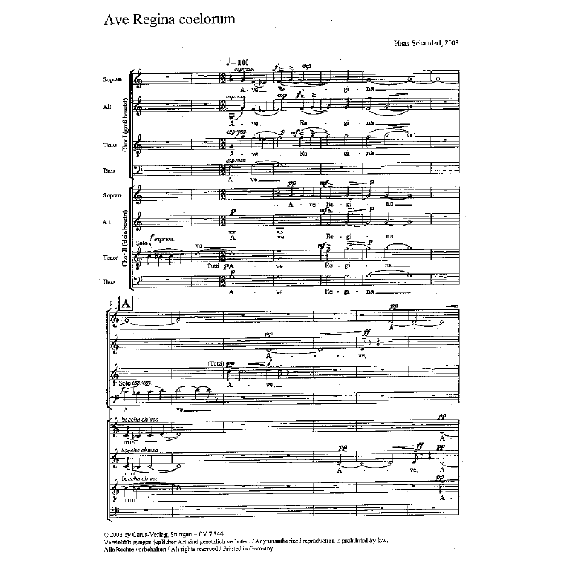 Titelbild für CARUS 7344-00 - AVE REGINA COELORUM