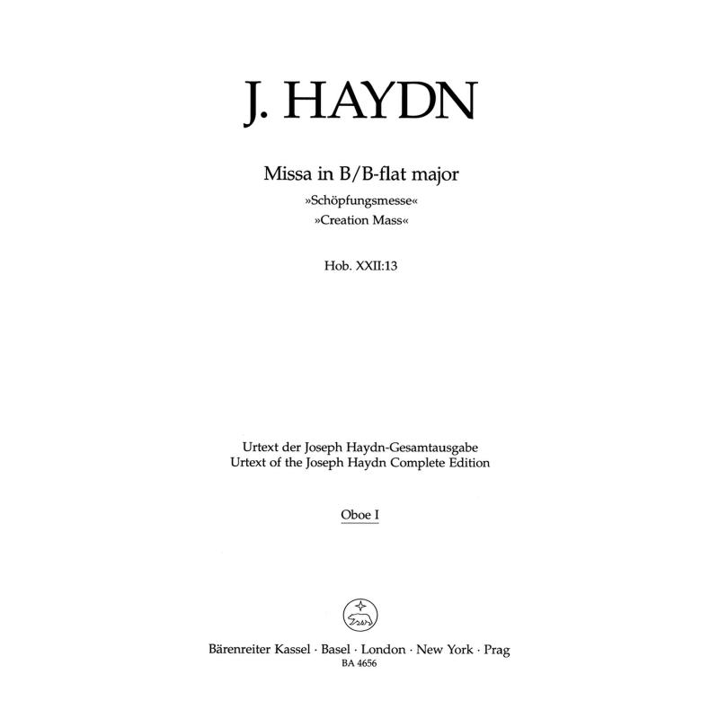 Titelbild für BA 4656-65 - Missa B-Dur Hob 22/13 (Schöpfungsmesse)